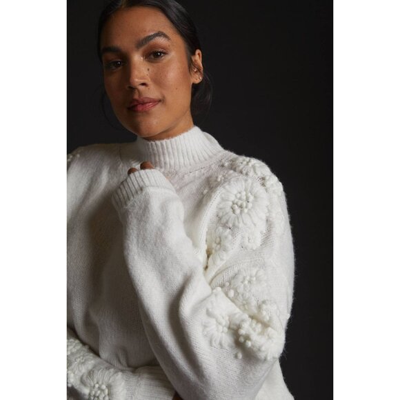 Anthropologie Floral Textured Sweater Skirt Set - Picture 2 of 15